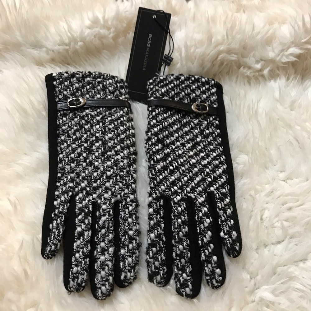 BCBGMAXAZRIA Woven Houndstooth Style Gloves NWT